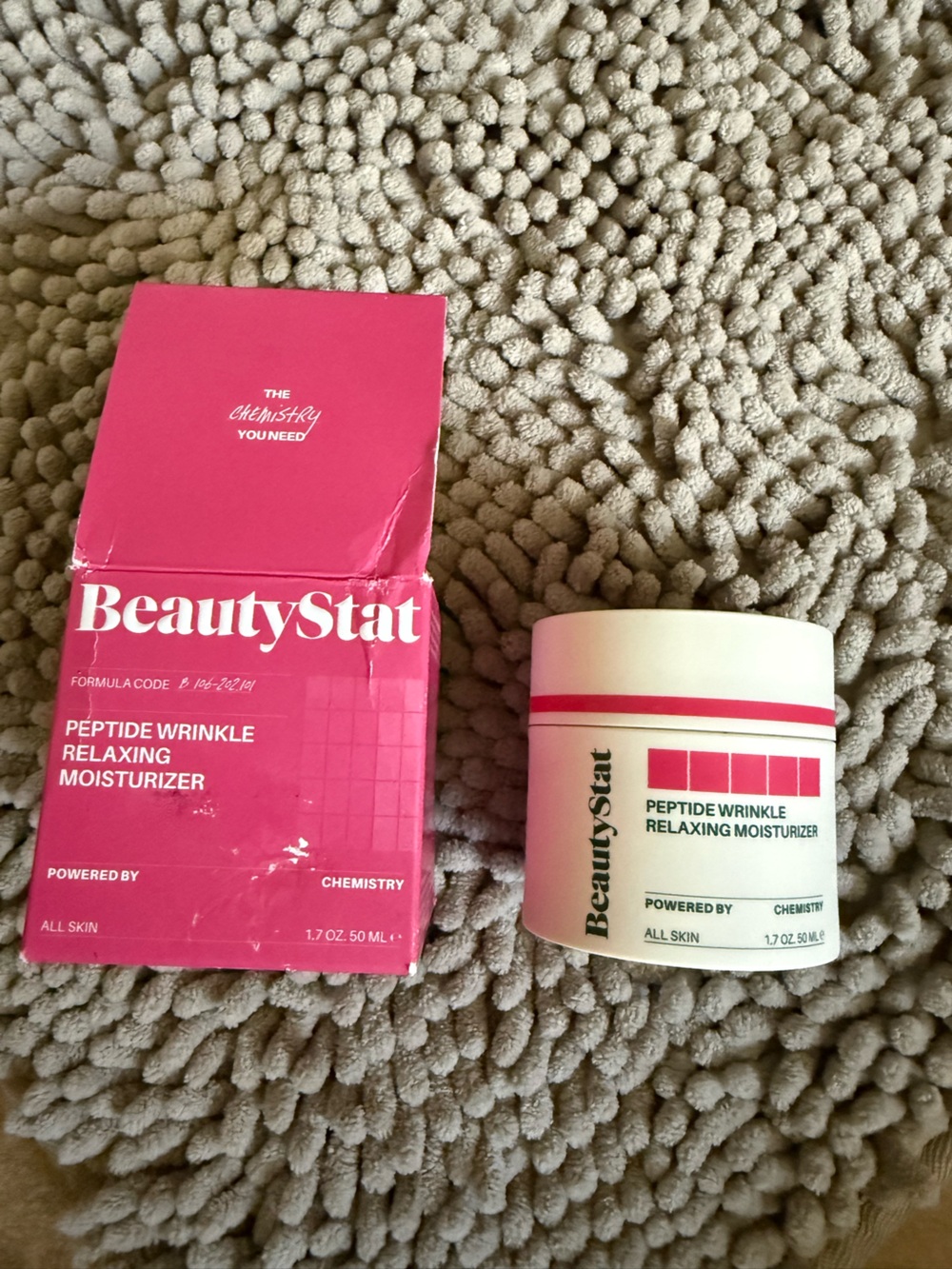 BeautyStat Peptide Wrinkle Relaxing Moisturizer — White & Pink Packaging